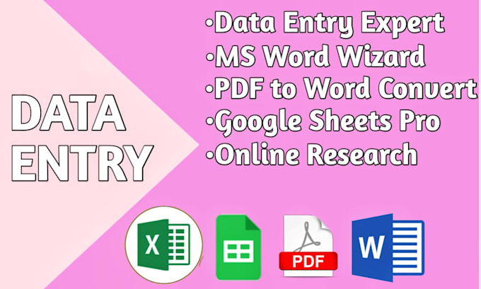 Premium data entry, ms word, excel, google sheets, pdf conversion by ...