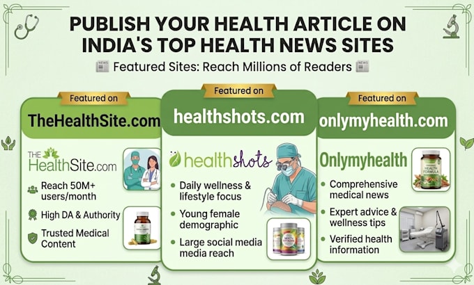 publish health articles on top premium news sites high authority backlinks