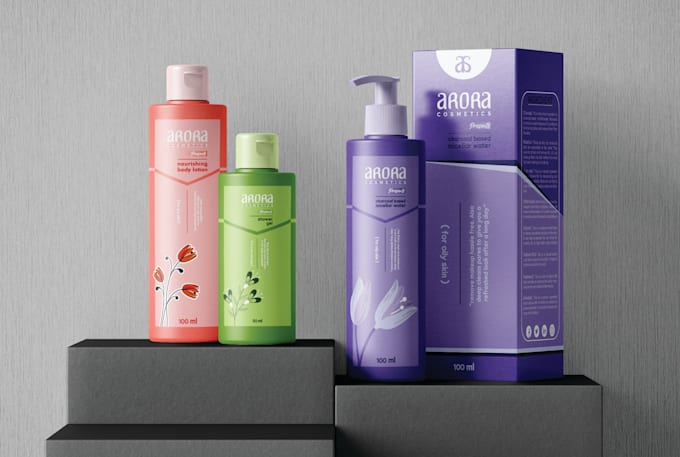 create cbd oil label or minimalist label packaging design