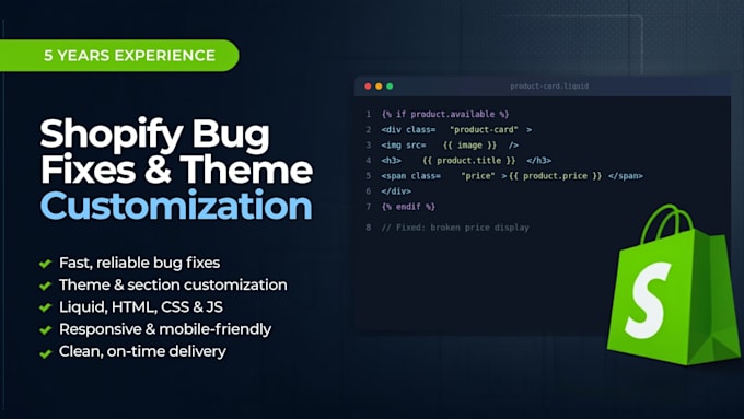 fix and customize your shopify store liquid code
