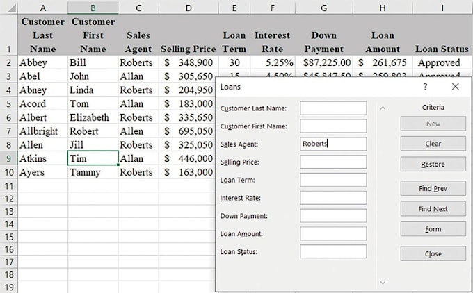 data entry with excel