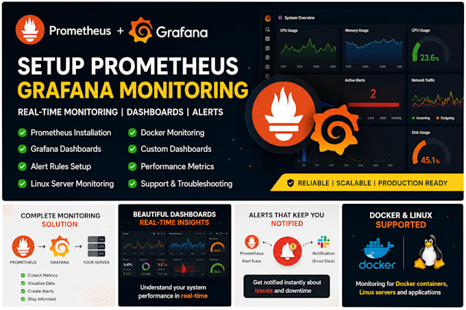 setup prometheus grafana monitoring on linux server