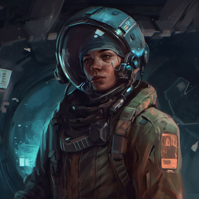 design sci fi character art illustration for you
