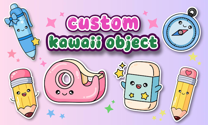draw custom kawaii stickers, animals, mascot