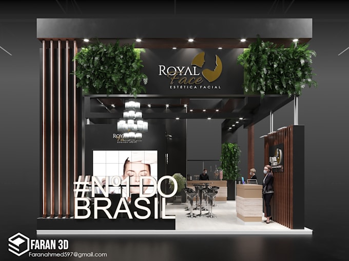 visualize 3d stall kiosk rendering interior by 3dsmax, corona