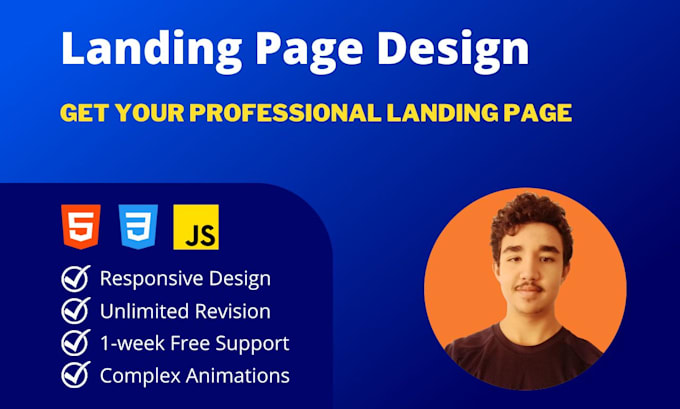 Design a landing page website with html and css by Walidamkor | Fiverr