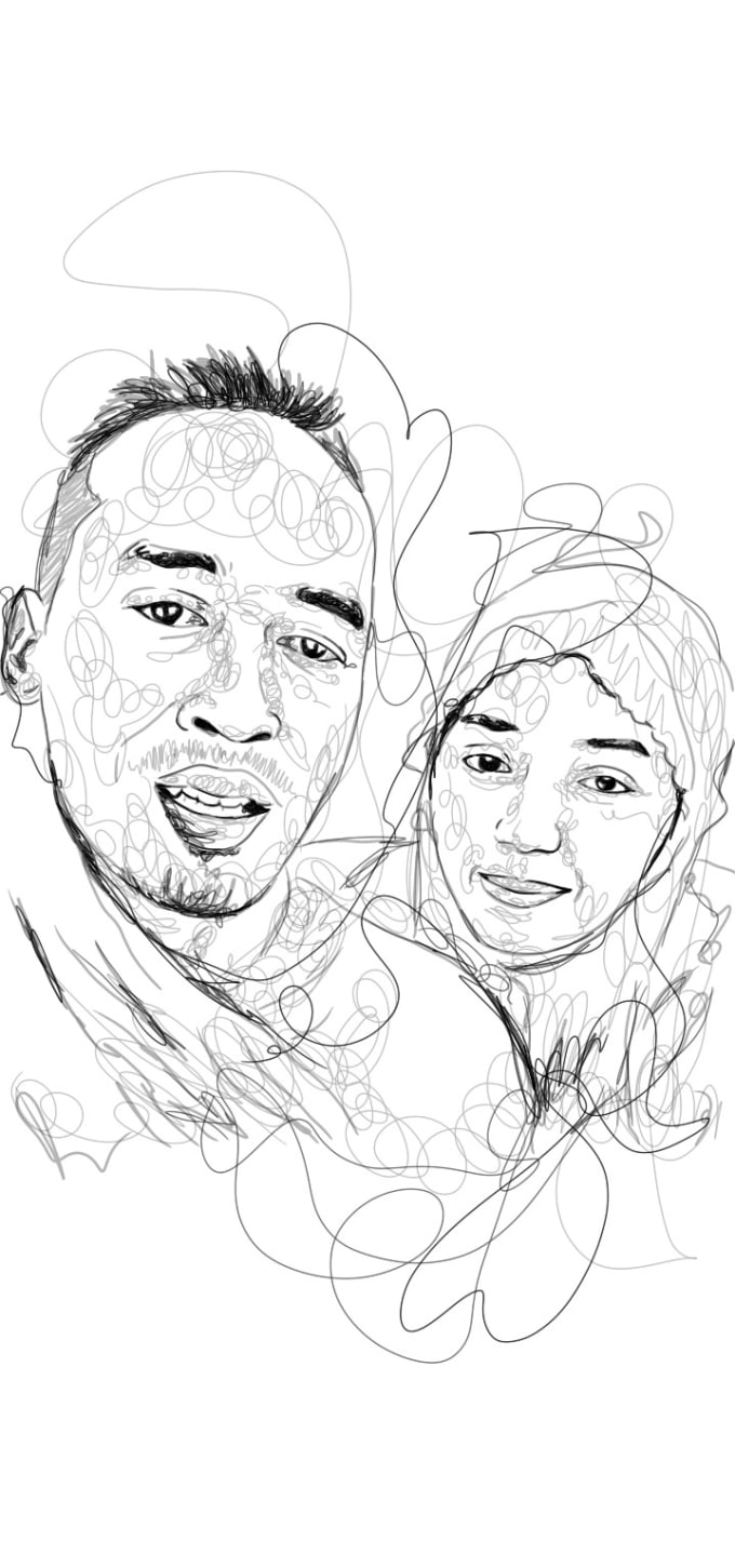 Premium Vector | Beautiful girl portrait line drawing digital sketch hand  drawing vector illustration