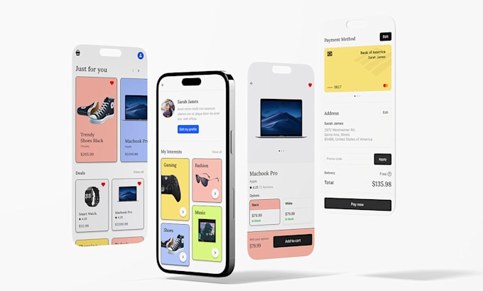 Design a mobile app or website ui ux, wireframe, and prototype by ...