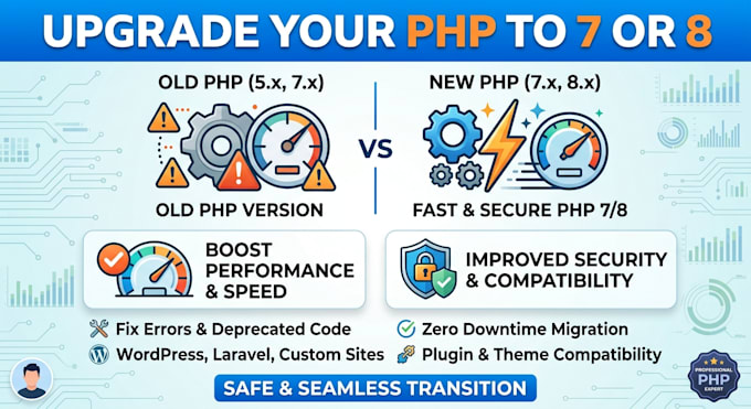 upgrade your old PHP version to PHP 8 with zero downtime