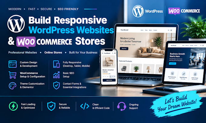 build responsive wordpress websites and woocommerce stores