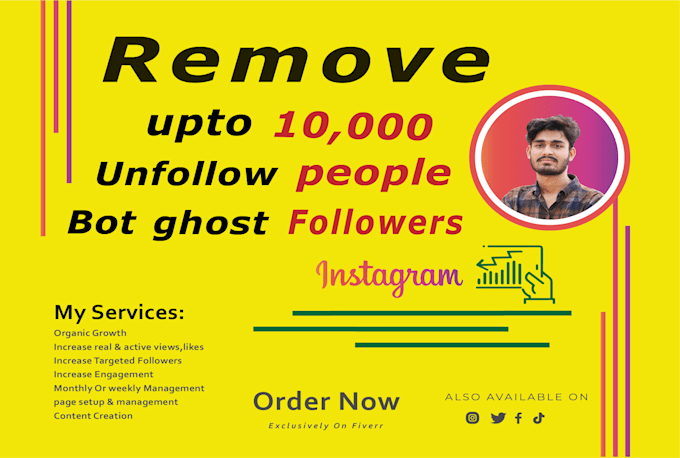 Unfollow instagram following people and remove bot, fake, ghost ig followers by Grow_expert | Fiverr