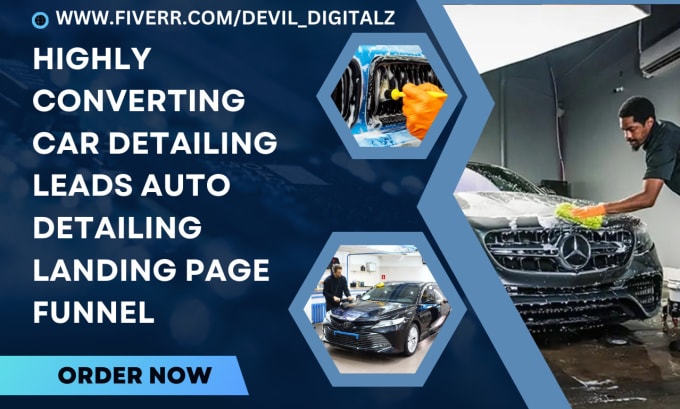 generate hot exclusive car detailing leads auto detailing landing page funnel