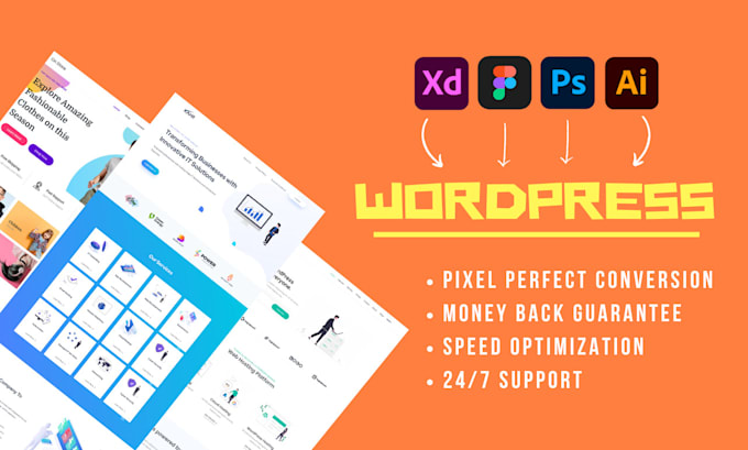 convert figma to wordpress, PSD to wordpress, figma to elementor