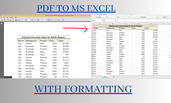 Convert pdf data into excel sheet with format by Pratimasingh689 | Fiverr