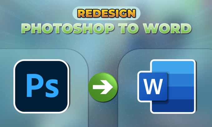 redesign photoshop to word