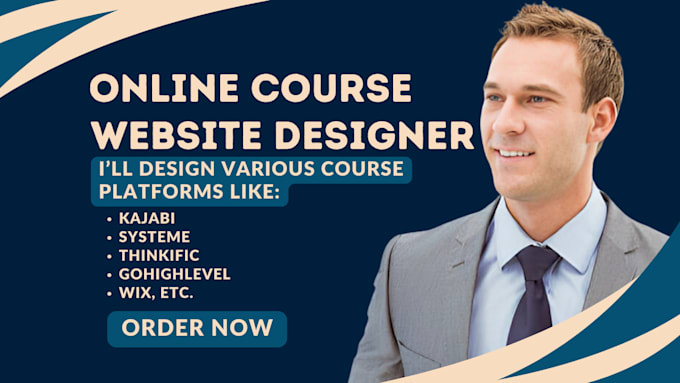 design online course website, upload course on kajabi, thinkific, ghl ,wix etc