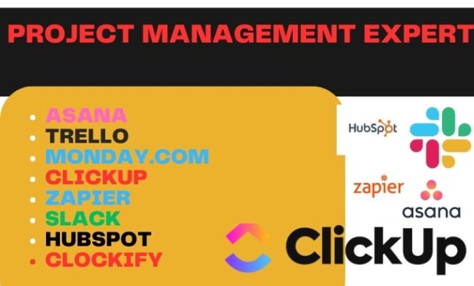 Set up slack asana clickup clockify calendly hubspot zapier monday