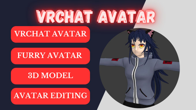 Do vrchat avatar, vrchat 3d model, furry avatar, anime, 3d avatar, vrc ...