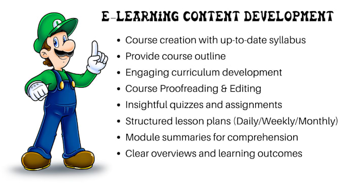 create online course content and design e learning course curriculum