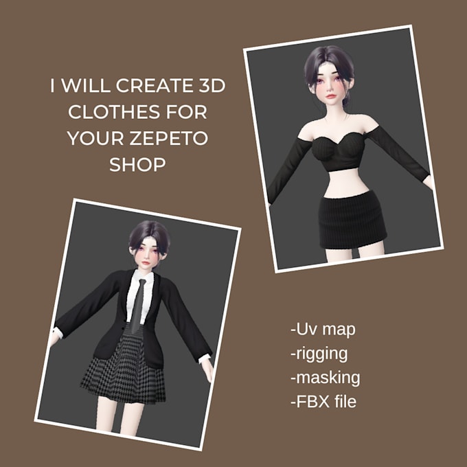 Create 3d zepeto top, bottom and dress in blender by Hannahmariebalm Fiverr