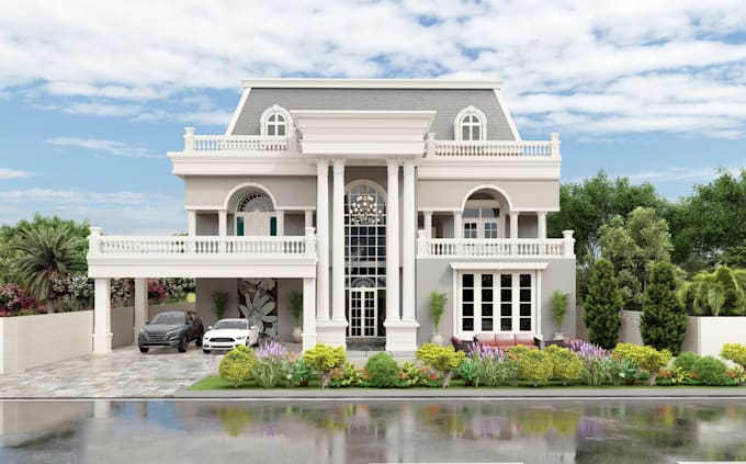 do exterior rendering of your bungalow