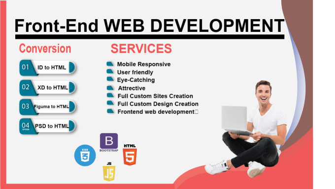 Do design front end of your website using html, css, javascript by ...