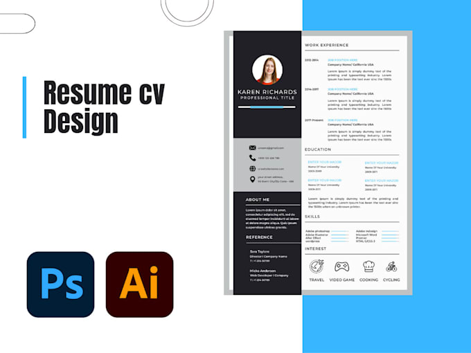 Design your professional resume and cv by Designbyzalak29 | Fiverr