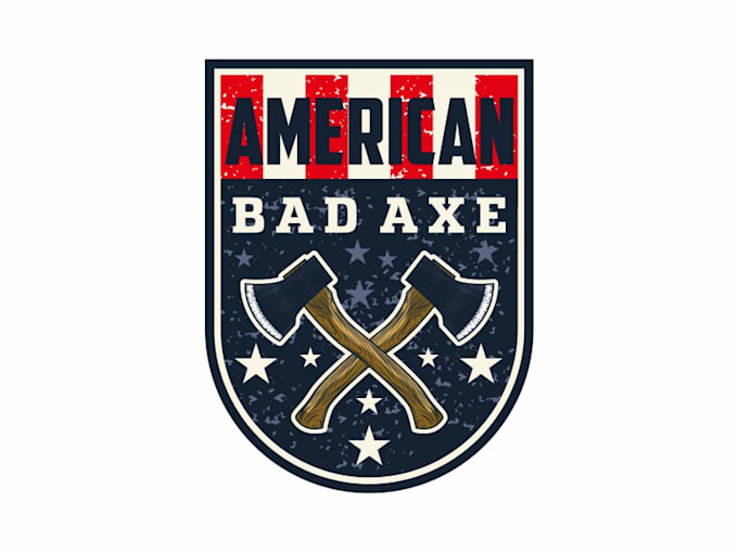 make a premium quality axe throwing logo with 3d mockup
