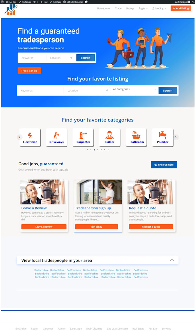 do responsive directory , listing and booking website