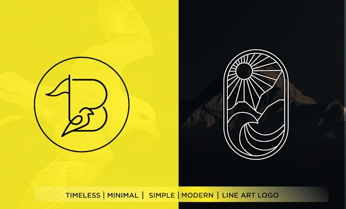 design negative space minimal single line art logo