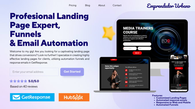 Design responsive landing page in getresponse sales page email