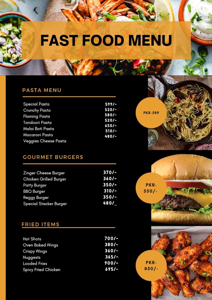 Do design food menu, amazing restaurants menu design by Kainatgul350