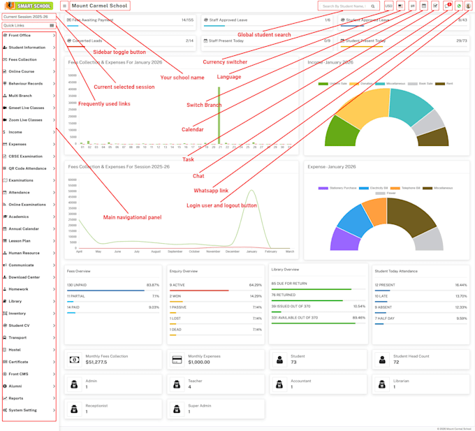 provide you smart school management system