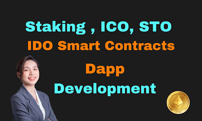 develop ico, sto, staking, ido, ieo smart contracts dapp developer
