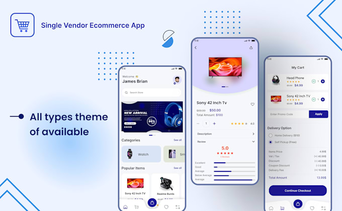 develop a single vendor e commerce application