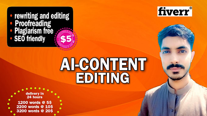 edit, proofread and rewrite ai content to human