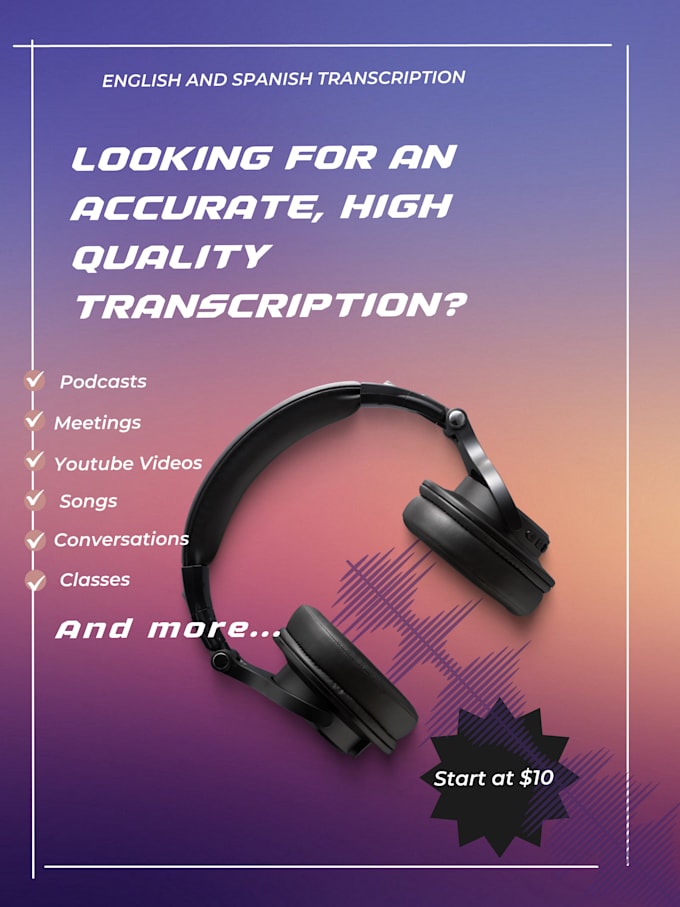 provide audio and video transcripts in english and spanish