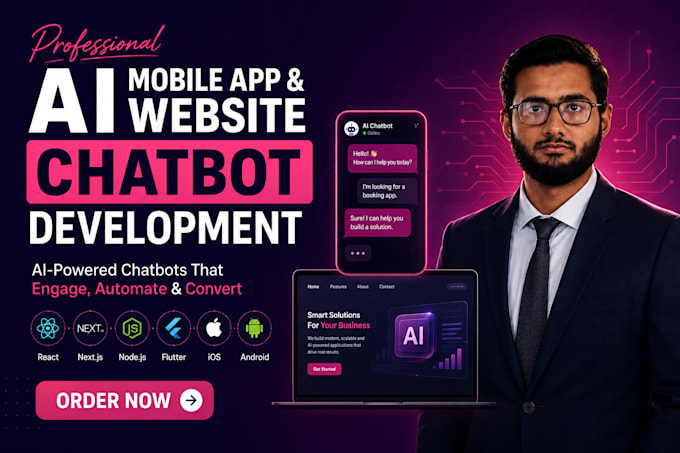 develop ai website, ai web application, ai chatbot, ai mobile app development