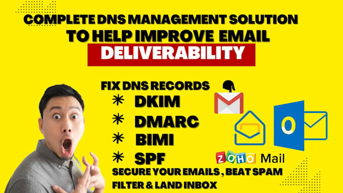 setup or fix dkim, dmarc, bimi and spf to improve email deliverability