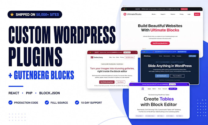 develop custom wordpress plugins and gutenberg blocks