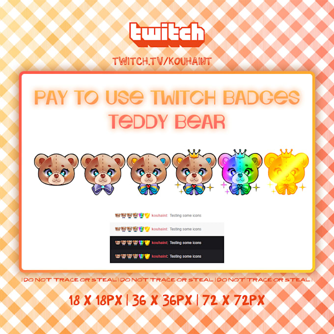 sell premade custom twitch badges