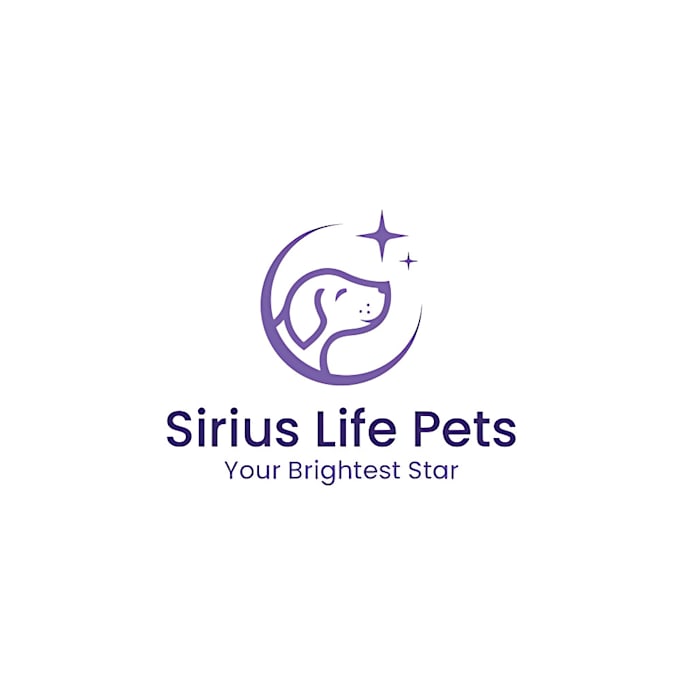 Illustrate shepherd dog, cat, horse, kennel, pet shop, animal farm logo