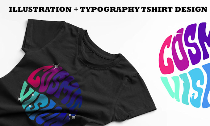 create custom illustration and typographic tshirt design