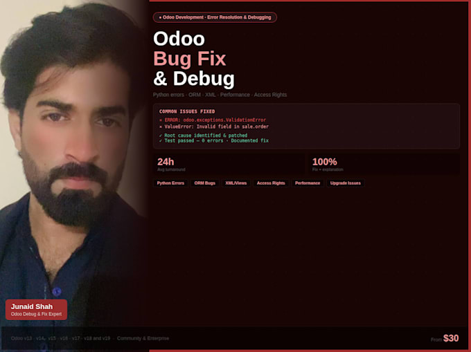 do odoo bug fix and debugging