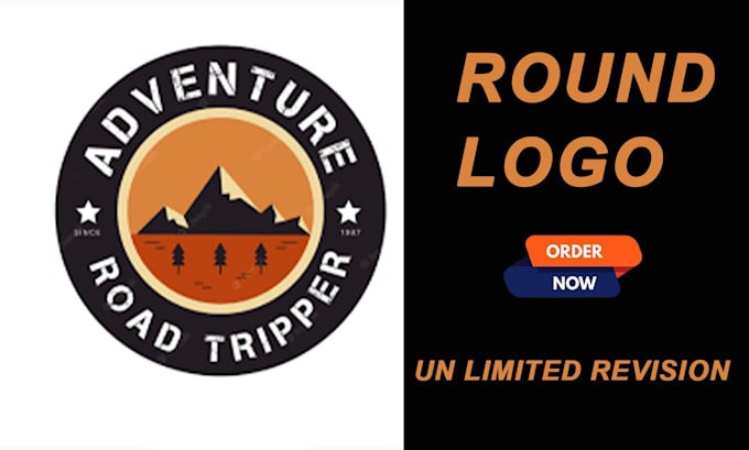 design round sticker, badge, logo, label, patch, decal design