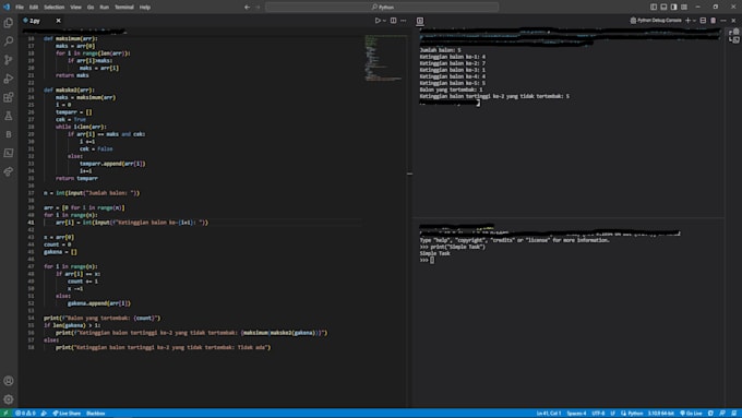 Work on task about solving problem using python by Valentinotriadi | Fiverr