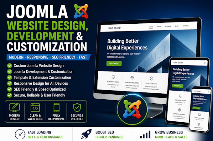 joomla website design, development and customization