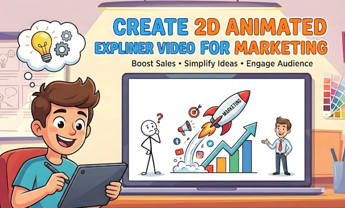 create 2d animated explainer video for marketing