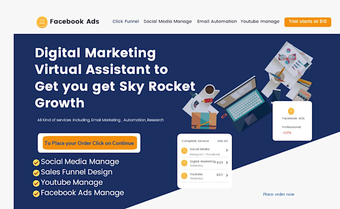 be your virtual assistant for instagram facebook shopify and  clickfunnel