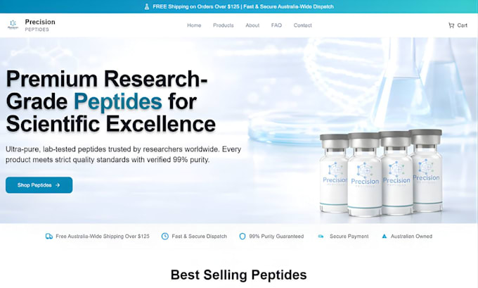 build peptide wocommerce website, peptide website, supplement website, peptide